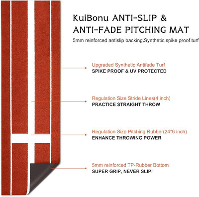 Alfombrilla sóftbol goma antiderrap 10x3" exteriores