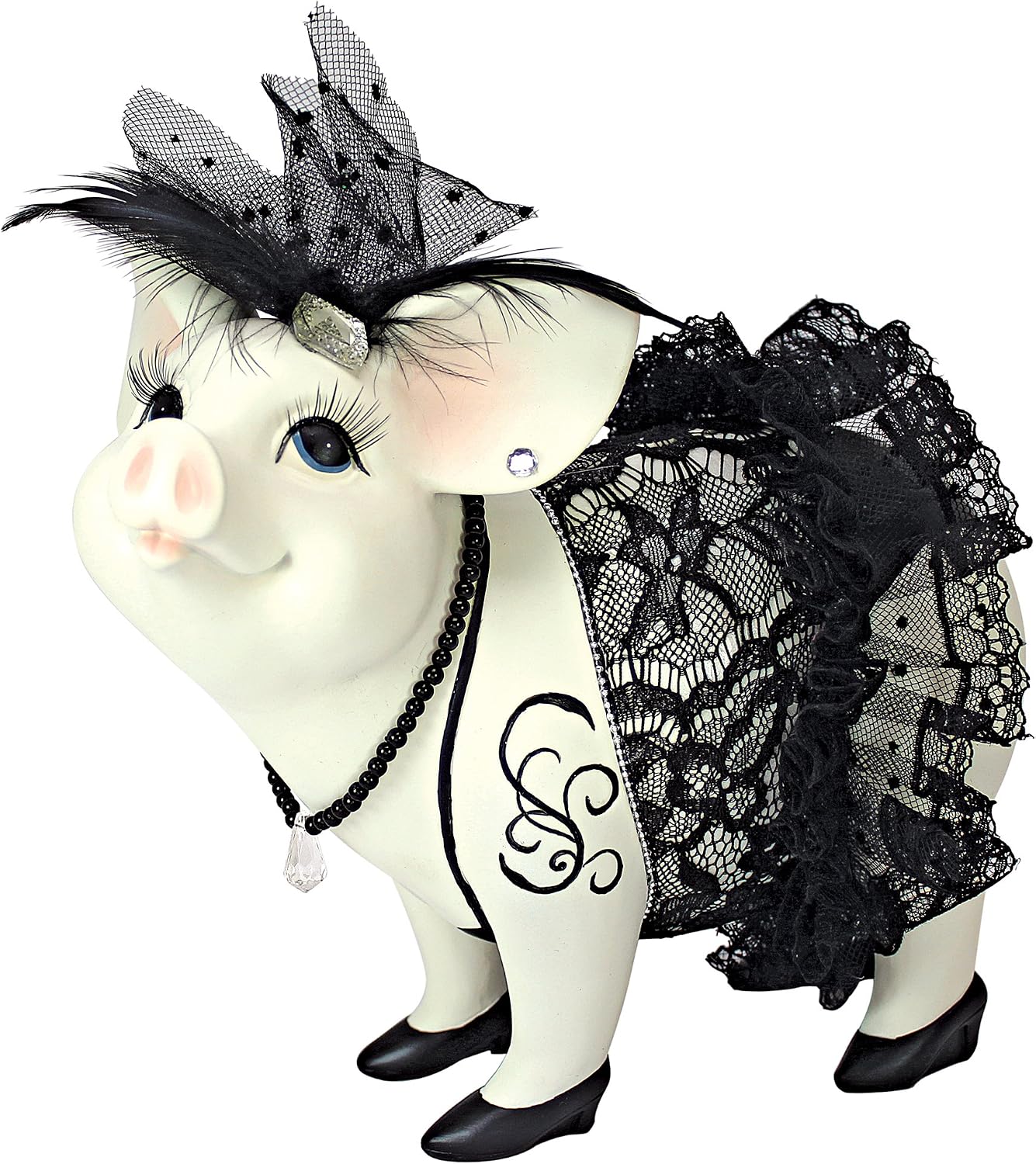 Encaje y manteca de cerdo estatua Madame Pig