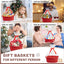 Cesta regalos roja tejida 12x8x5pulg duradera con cintas