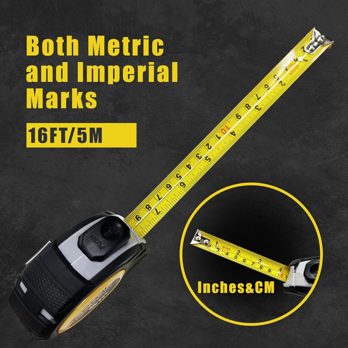 2 Cintas Métricas 16ft Autobloqueante 0.75pulg Ancho