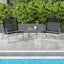 3 Sillas Plegables Metal Mesa Auxiliar Asiento Extragrande