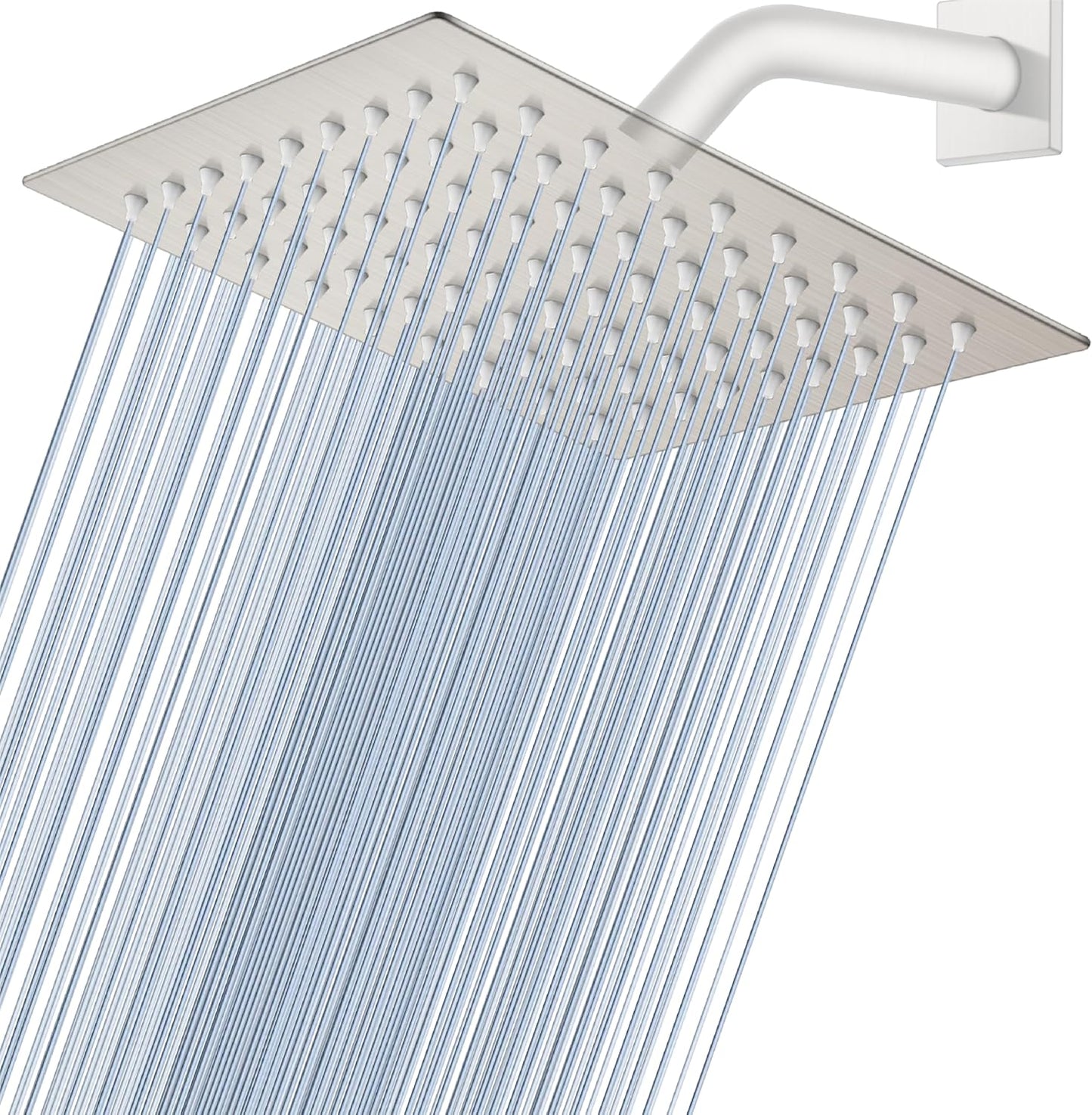 Cabezal ducha lluvia acero inox cuadrado niquel cepillado