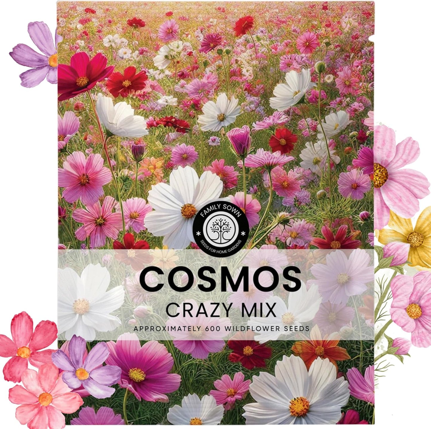 Sobre grande 0.18oz 600 semillas cosmos bipinnatus