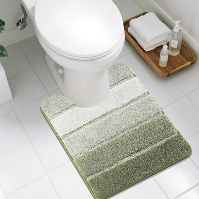 Alfombras inodoro forma U 24x20pulg antideslizante verde