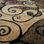 Alfombra abstracta contemporánea beige bereber negro 2x7"