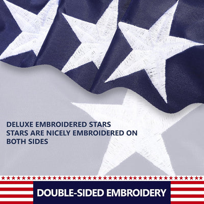 Banderines patrióticos 2x4ft con estrellas y rayas cosidas
