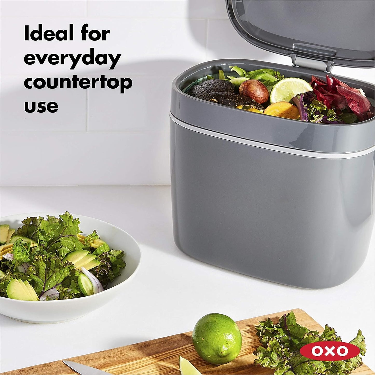 Contenedor compost fácil de limpiar carbón 1.75gal