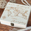 Caja recuerdos viaje madera 8.5x8x2.5" diseño mapa
