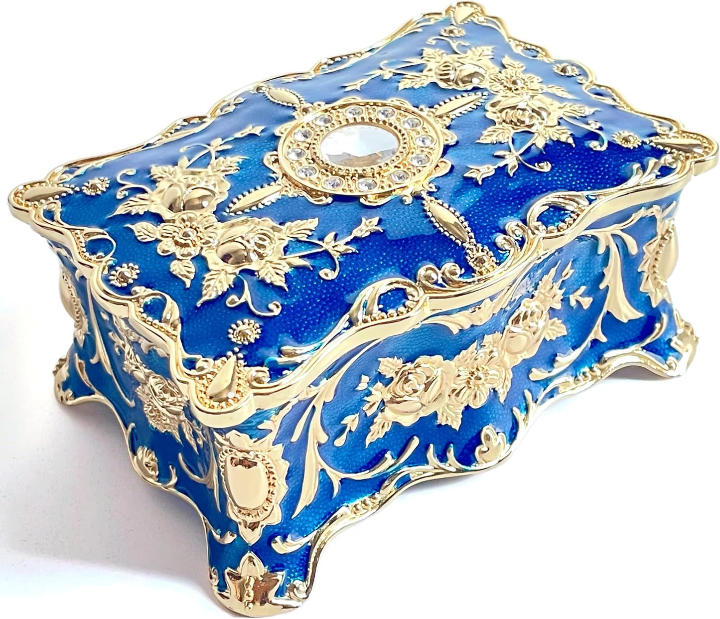 Cofre joyería estilo pastoral caja metálica regalo niñas
