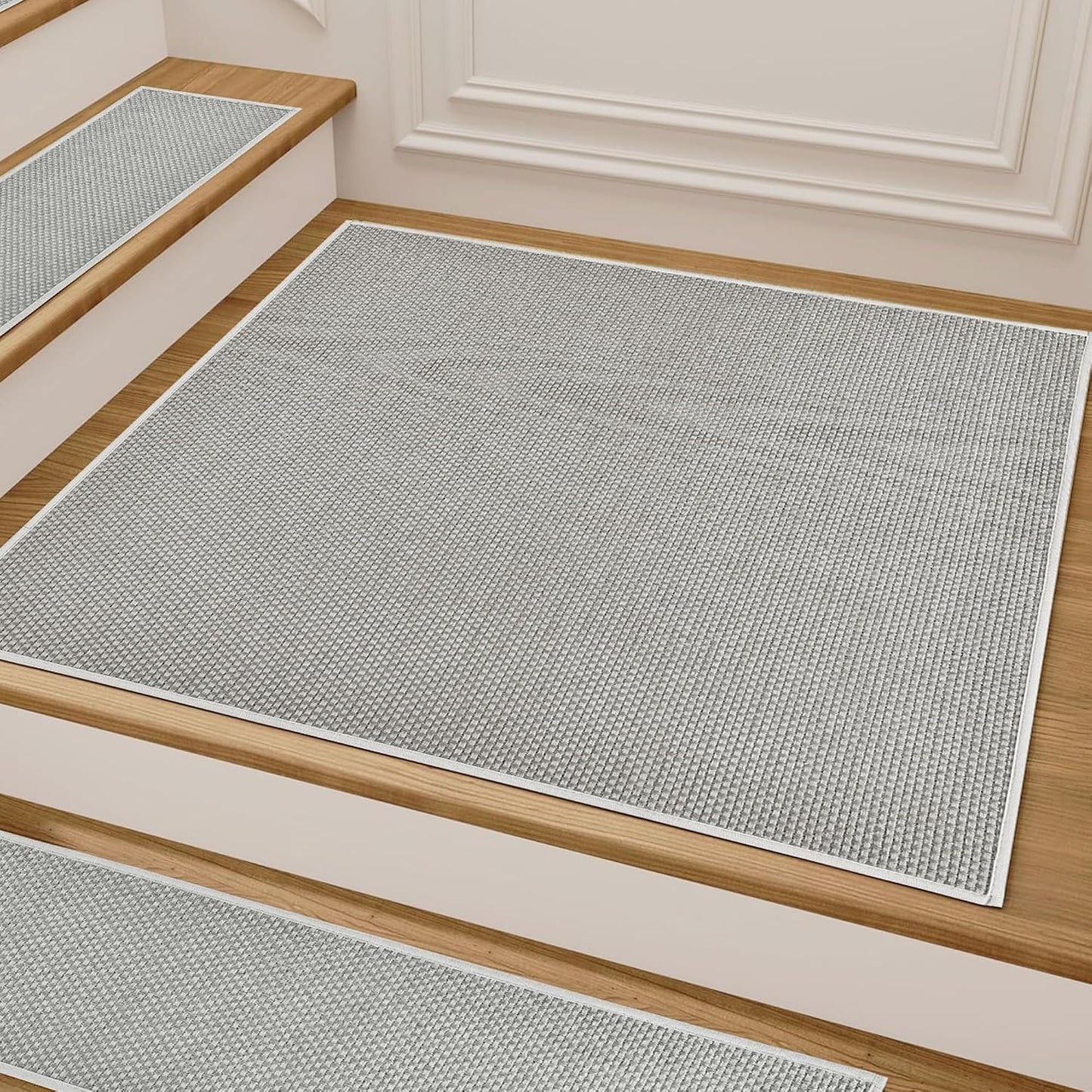 Alfombra escalera antiderrap chenilla 30x30 gris