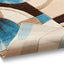 Tapete geométrico azul gris 2x3" diseño rayos sol