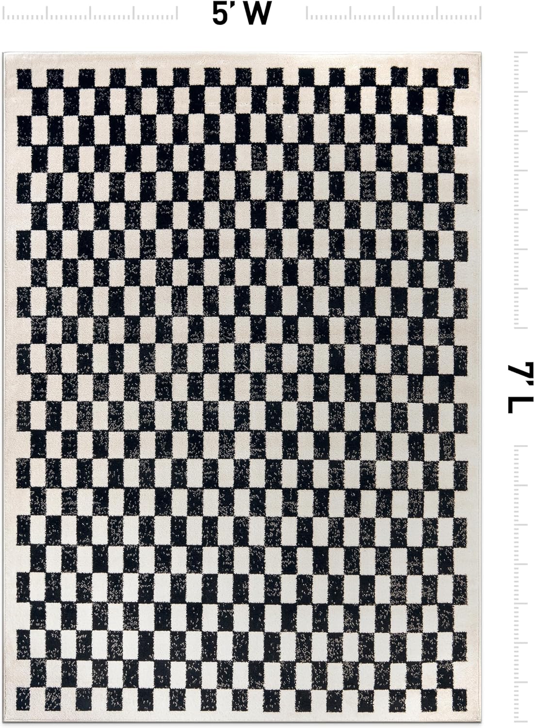 Alfombra cuadros blanco y negro sala dormitorio
