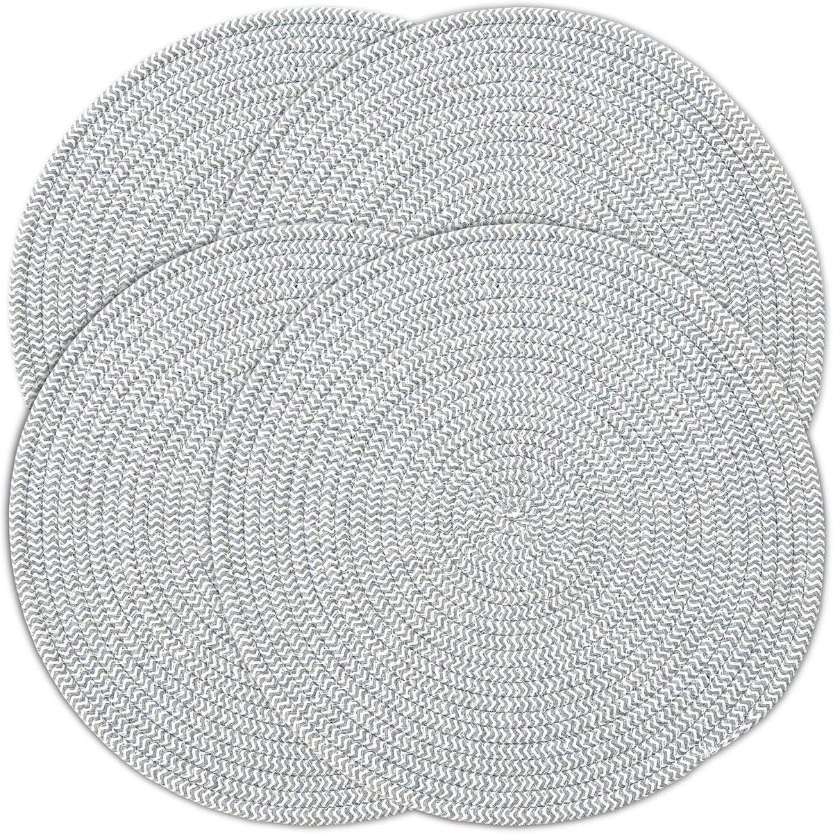 Mantel Individual Trenzado 15pulg Redondo Gris