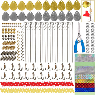 Kit fabricación señuelos pesca 231pzas Spinner Blade Plata Alicates