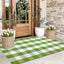 Alfombra exterior 3x5ft color verde y blanco lavable