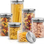 6 Tarros Vidrio con Tapas Acero Inox para Almacenar