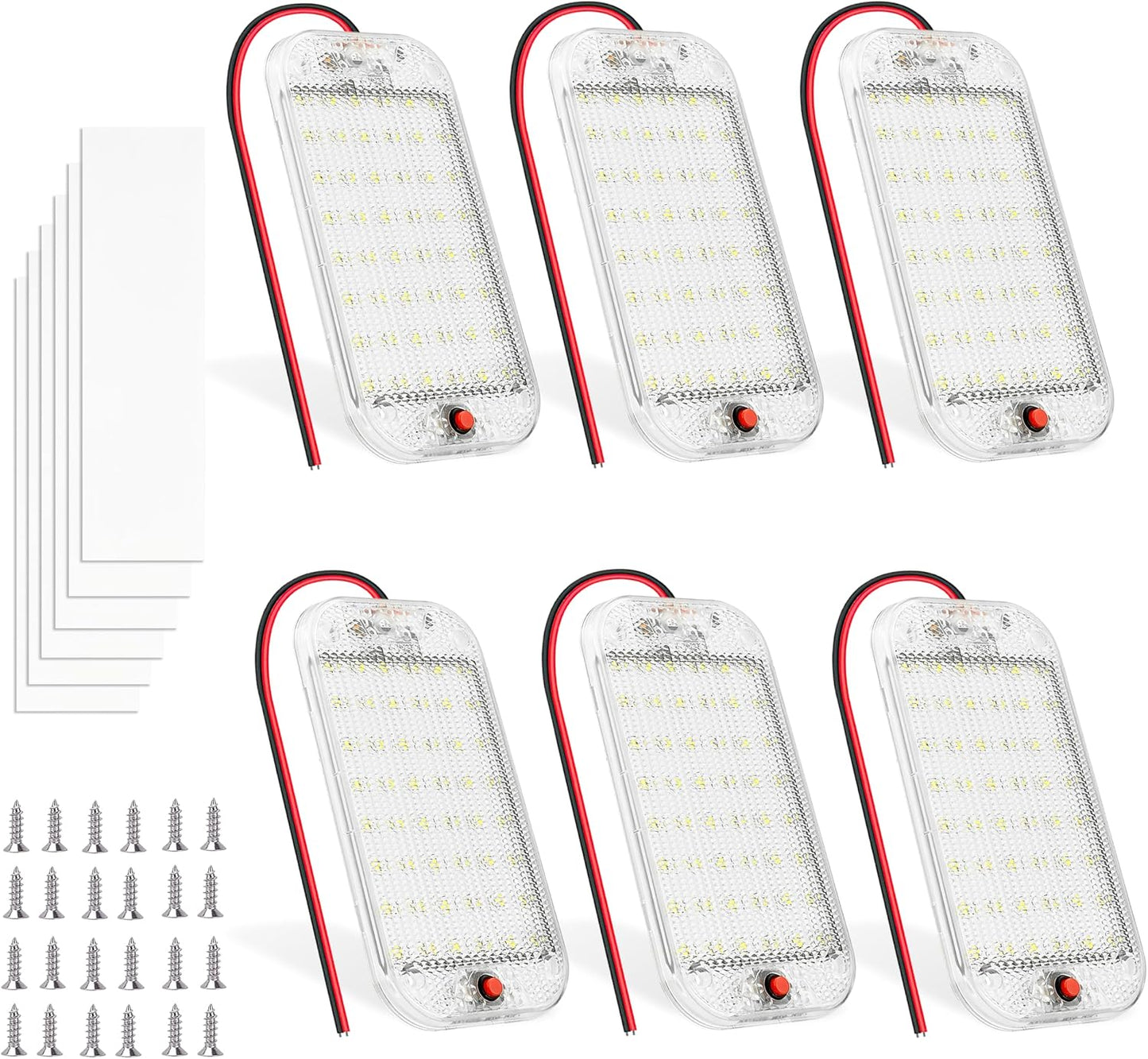 Luz techo caravana 48 LED 800lm 12V con interruptor set 6