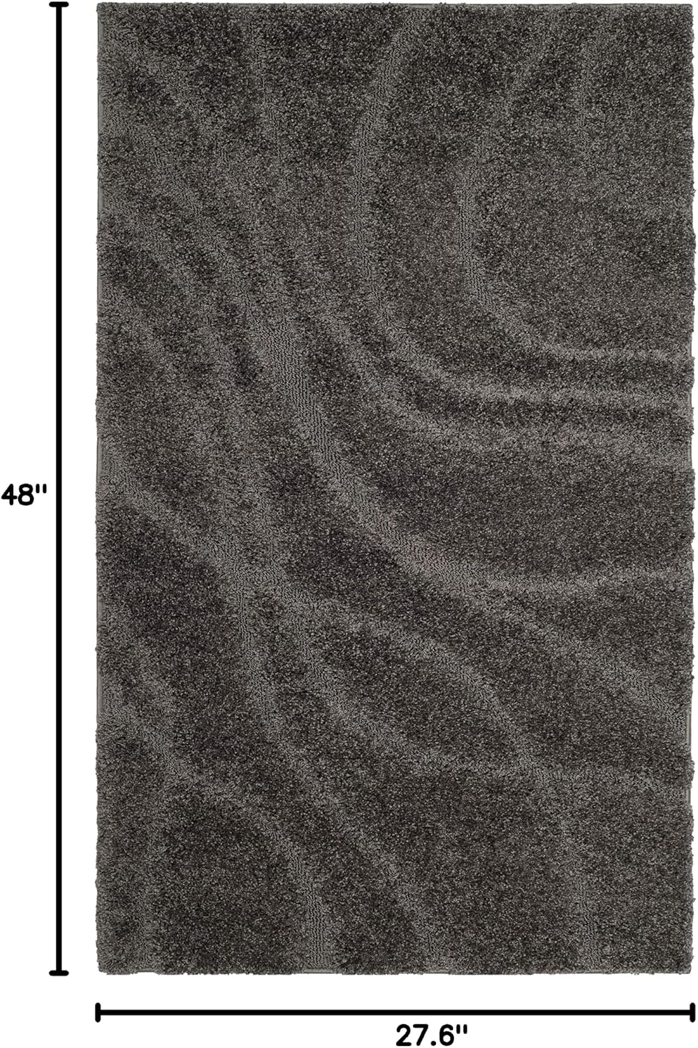 Alfombra pasillo 2'3x4' gris sin desprendimiento 1.2"