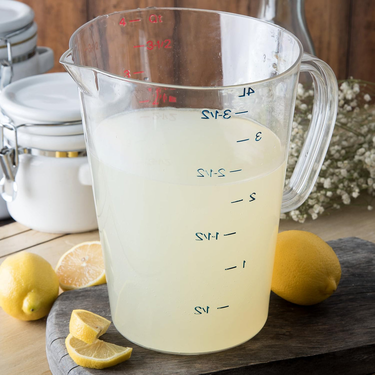 Taza medidora plástico 1gal transparente