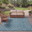 Alfombra exterior lavable 9x12ft turquesa sin