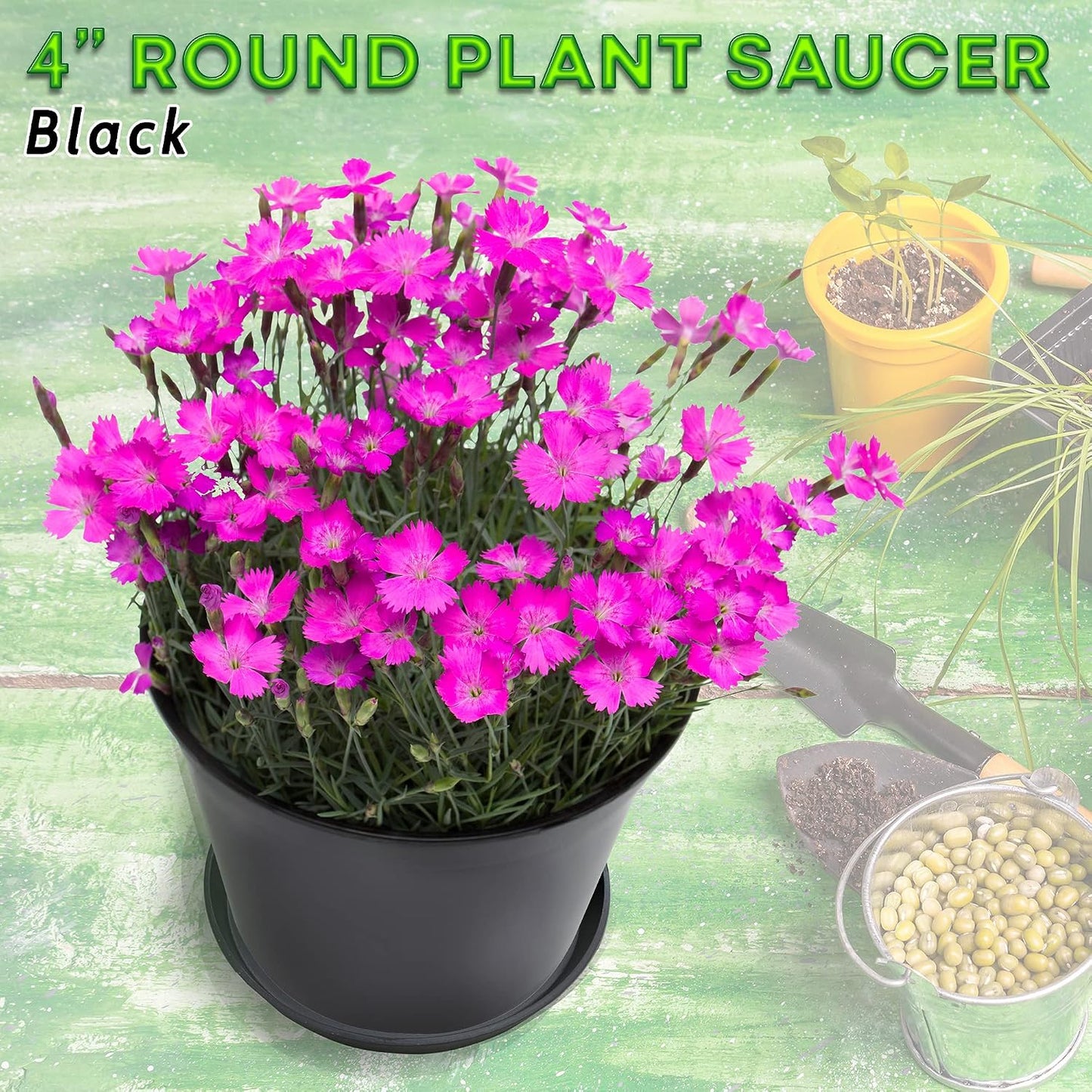 Plato redondo para plantas 60% reciclado 40% piedra