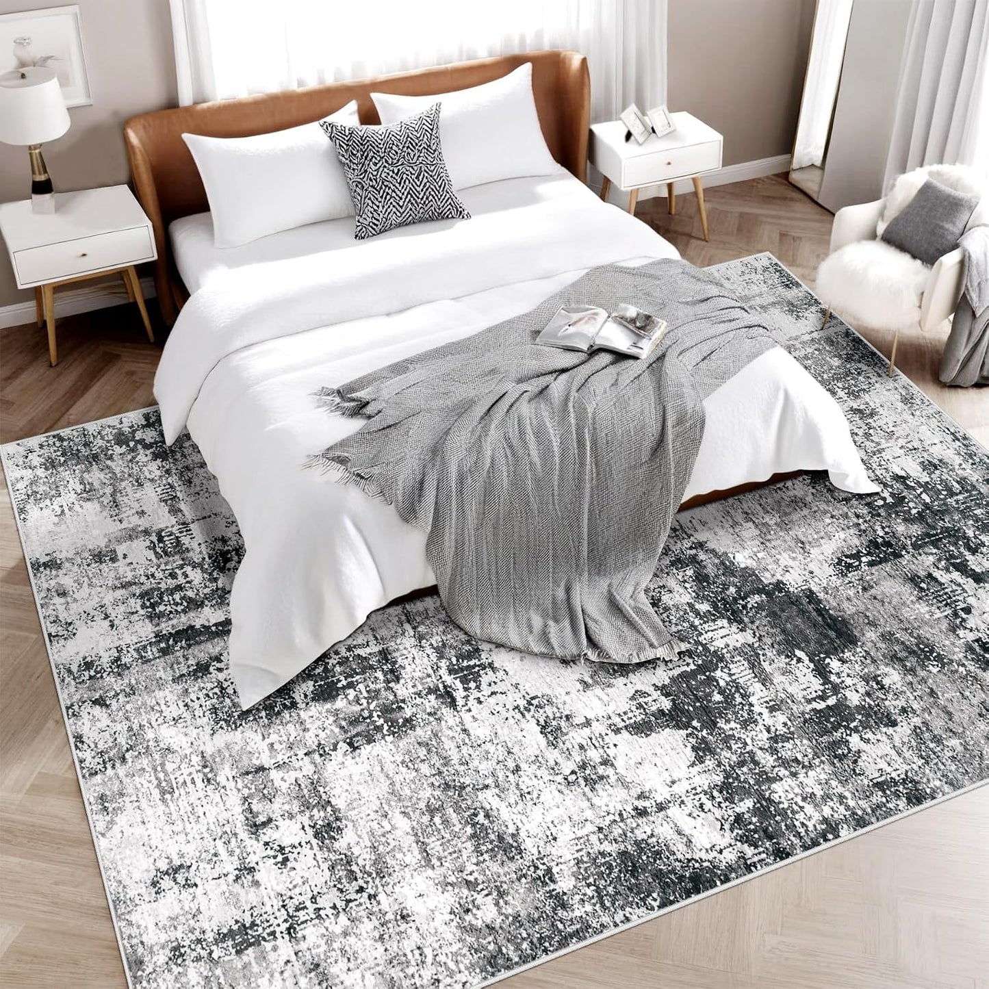 Alfombra 6x9ft sala comedor dormitorio antiderrap moderna