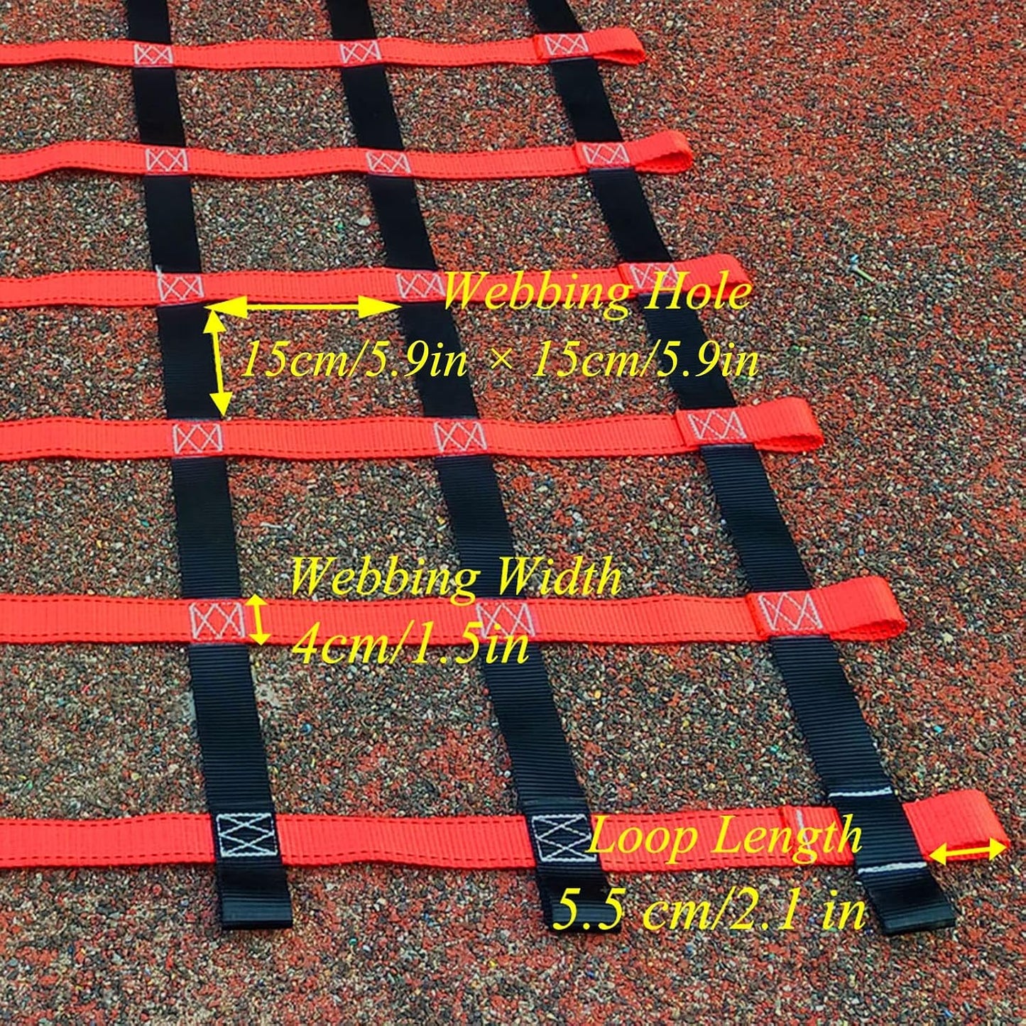 Red de carga para escalar y columpio al aire libre