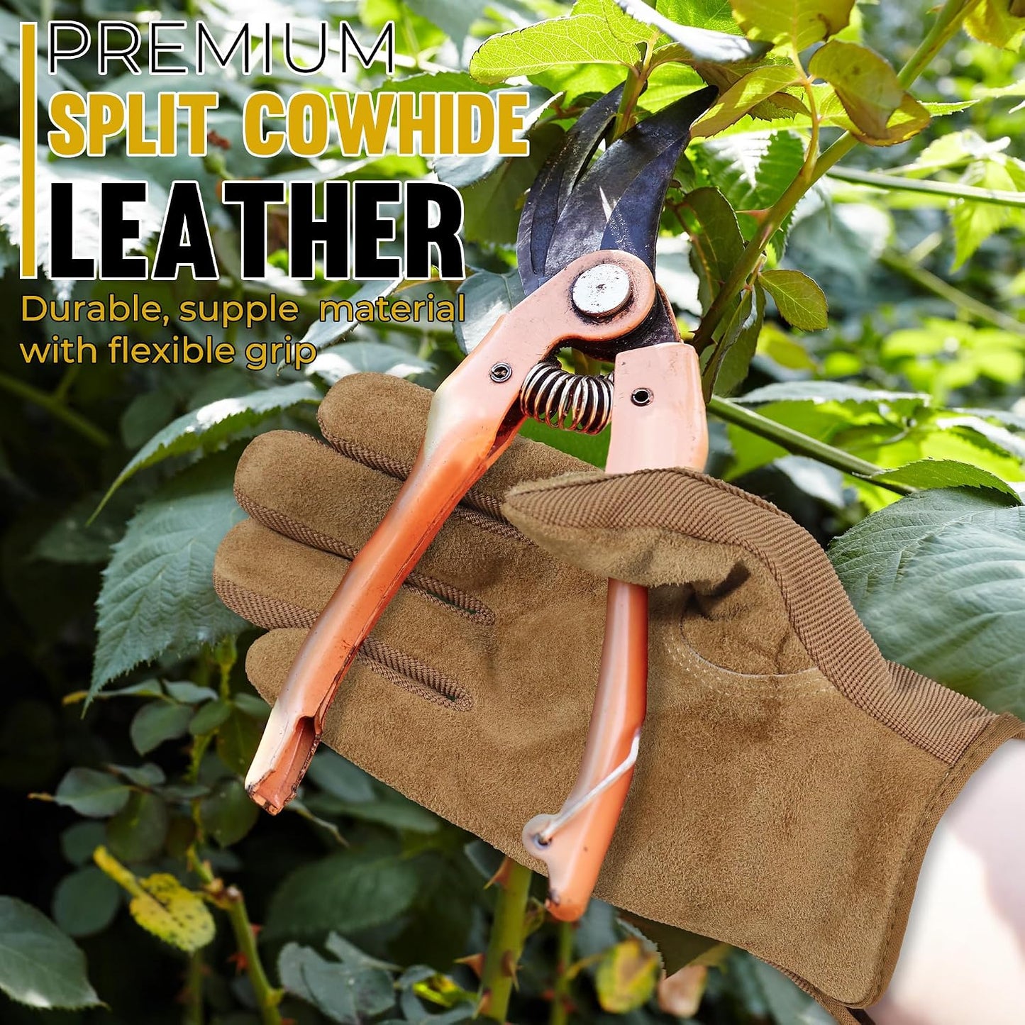 Guantes cuero jardinería trabajo mecánico construcción