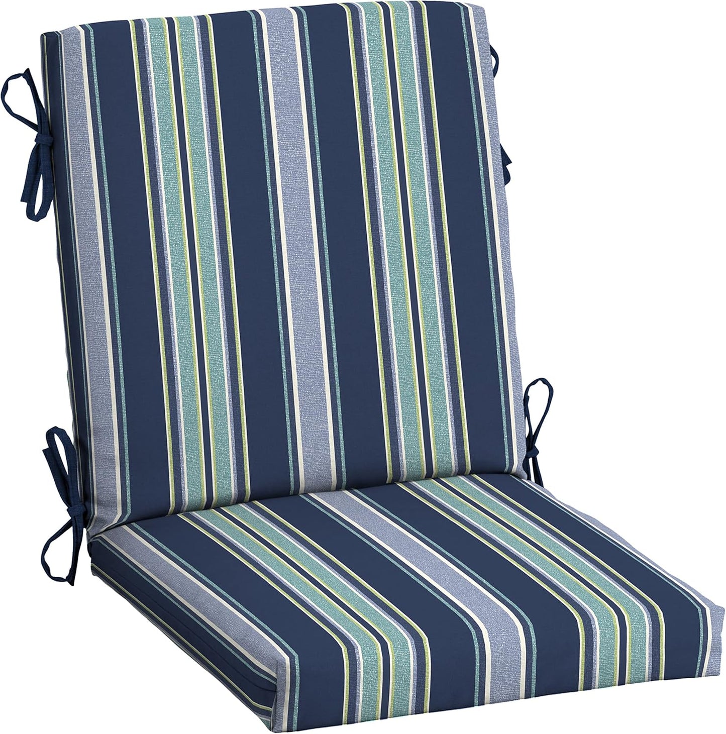 Cojín silla respaldo medio exterior 18x16.5 rayas azules