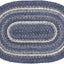 Alfombra ovalada azul y blanco 20x30" mezcla yute PVC