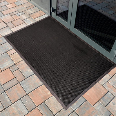 Alfombrilla entrada goma resistente exterior negro