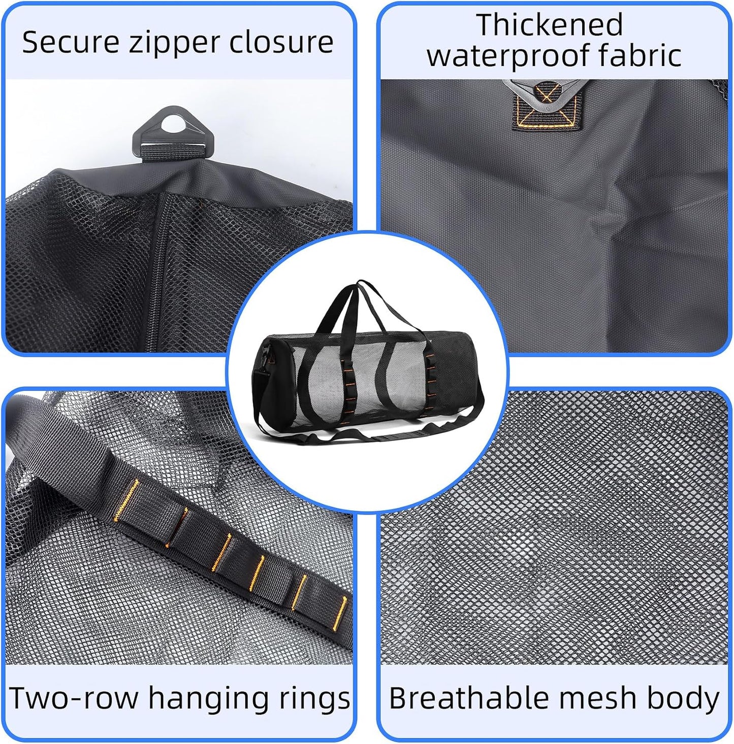 Bolsa buceo malla con funda impermeable y correa