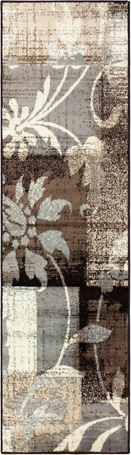 Alfombra pasillo respaldo yute decoración floral