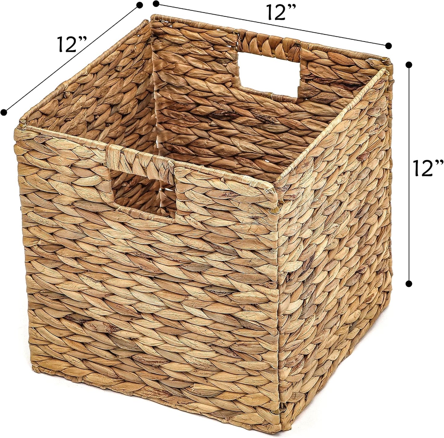 Cestas plegables jacinto hierro tela natural set 2