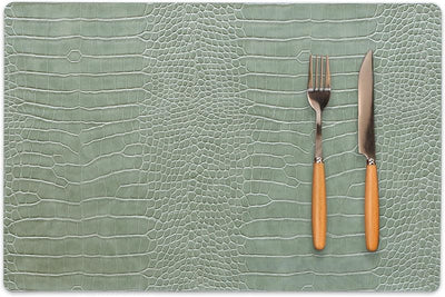 8 Manteles Piel Sintética Antiderrap Relieve Cocodrilo