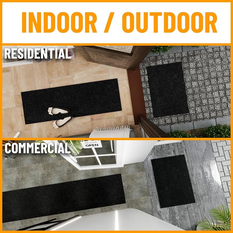 Tapete antiderrap 3x23ft para interiores y exteriores negro