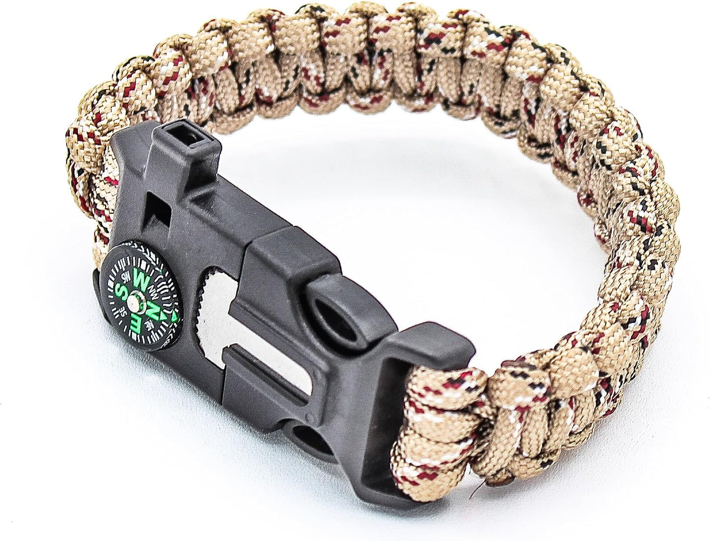 Pulsera supervivencia multiherramienta brújula silbato