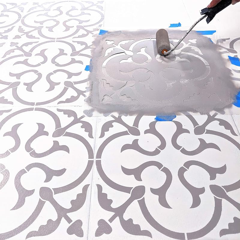 Plantilla piso XL 18x18" azulejos decoración moderna