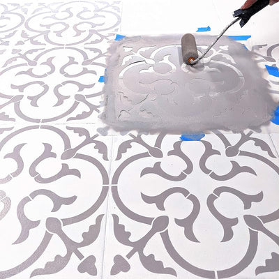 Plantilla piso XL 18x18" azulejos decoración moderna