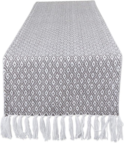 Camino mesa trenzado con diamantes 15x72pulg gris