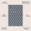Alfombra marroquí enrejada 3x5ft azul marino/gris