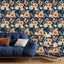 Papel tapiz floral rosa azul oscuro 17.5x393pulg autoadhesivo