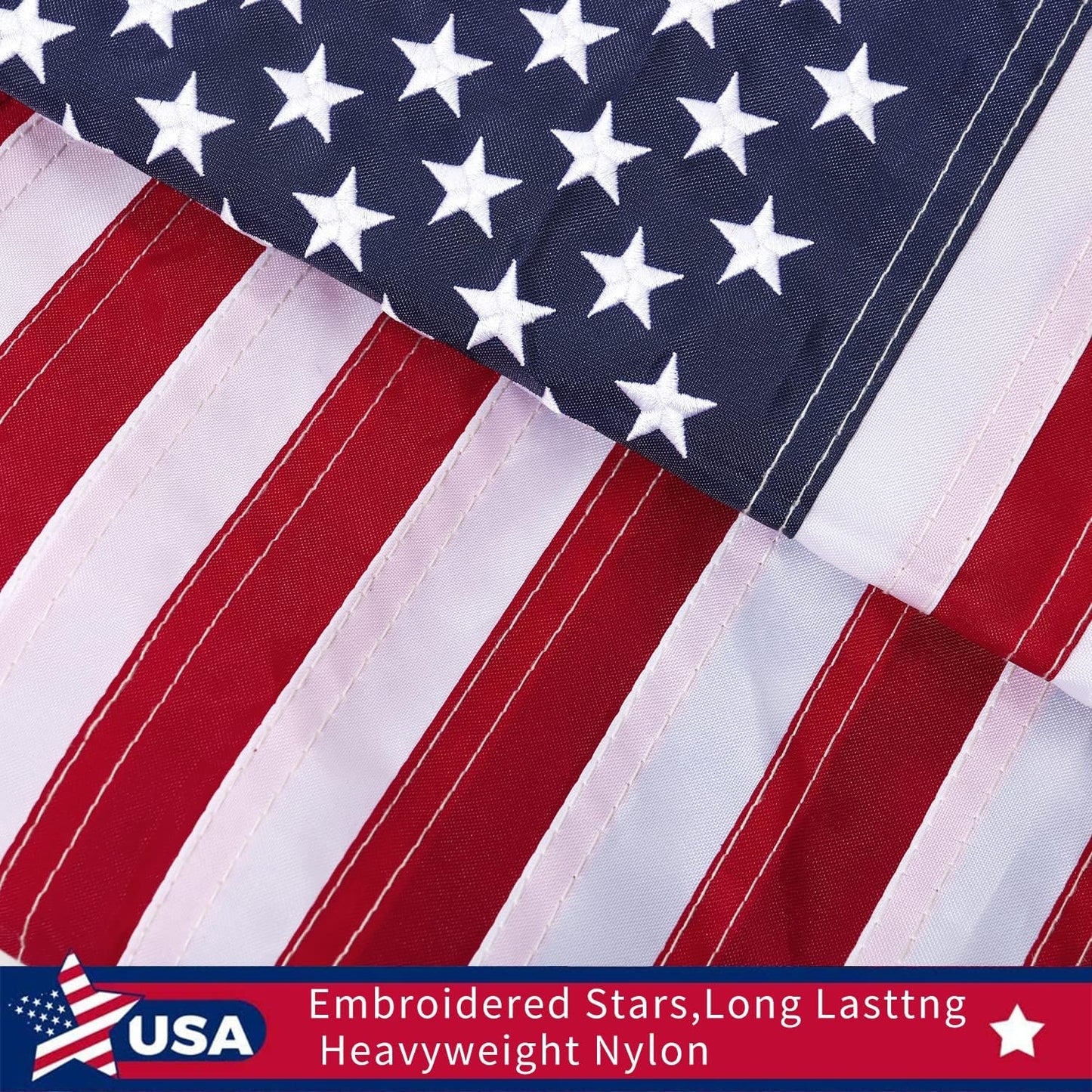 Bandera jardín 12x18" estrellas bordadas nailon duradero