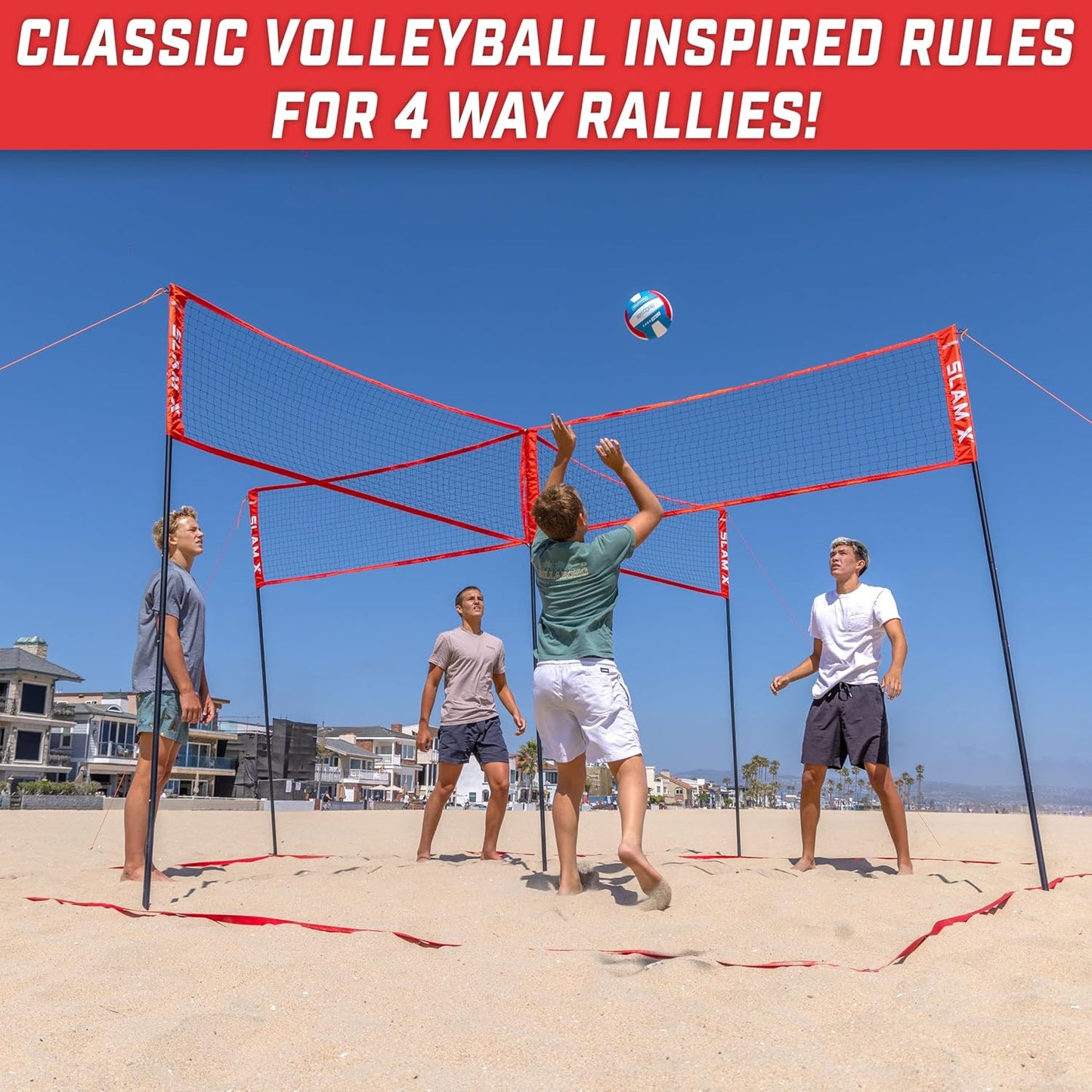 Set voleibol cuadrado Slam X 4 Square 14-21ft