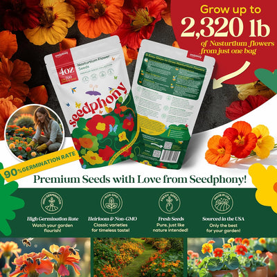 Paquete 700 semillas capuchina sin OMG flores perennes