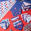32 Bandanas Patrióticas para Perros Rojas Blancas Azules