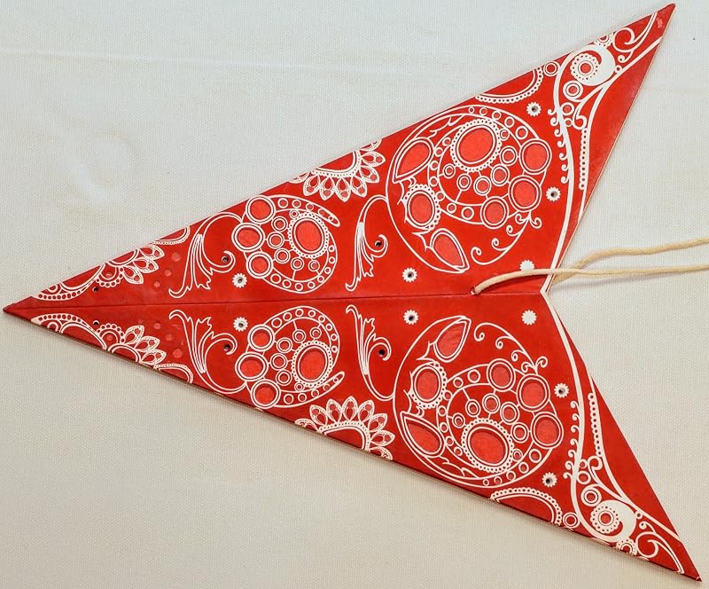 Farol estrella papel monarca color rojo