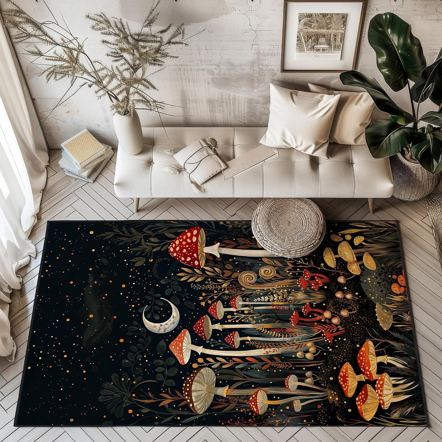 Alfombra rectangular sala 5x8ft poliéster antiderrap