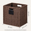 4 Cestas Mimbre 13x13" Plegables con Asa y Etiqueta