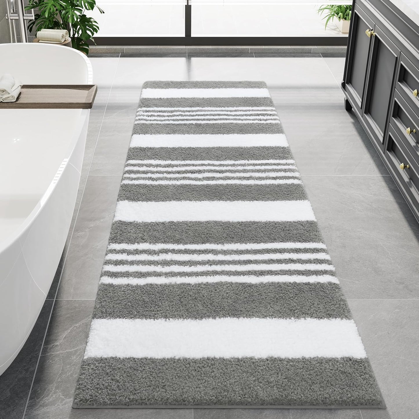 Alfombra baño 24x60pulg antiderrap microfibra suave lavable